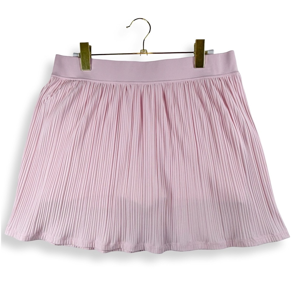 90 Degree by Reflex Womens L Pink Pleated Athletic Tennis Skort Built In Shorts
